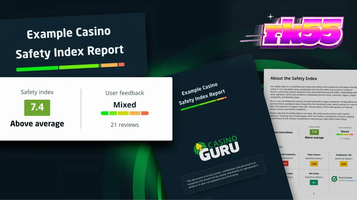 Layar digital yang menampilkan dasbor keamanan kasino dan laporan transparansi