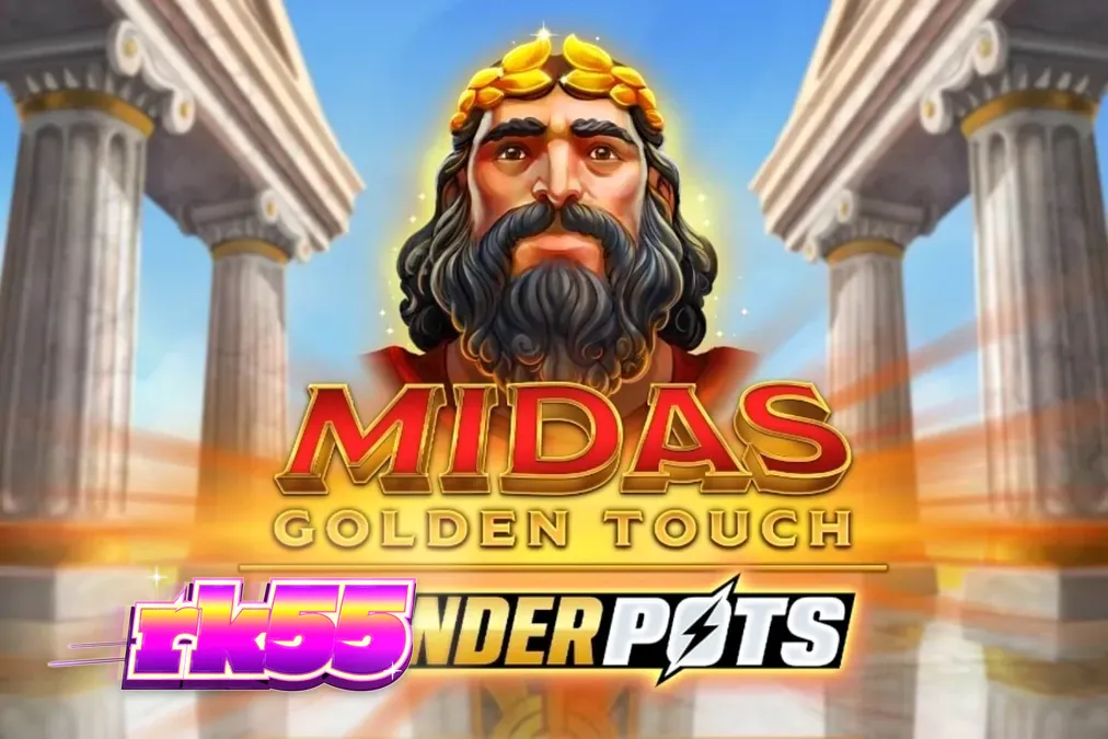 Tampilan visual slot Midas Golden Touch: Thunder Pots dengan tema mitologi emas